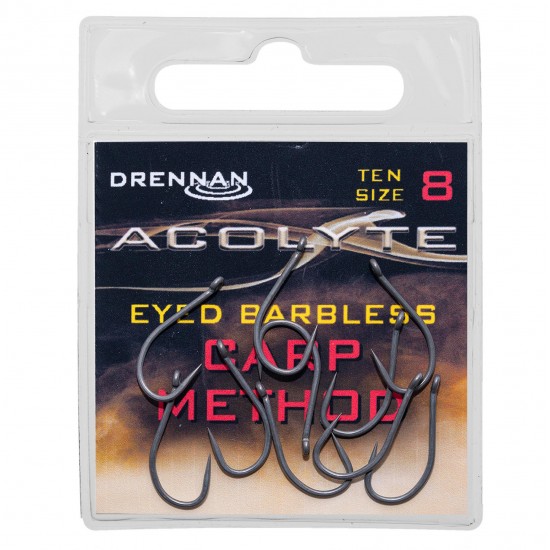 Carlige Drennan - Acolyte Carp Method Barbless Nr. 8 Carlige Drennan - Acolyte Carp Method Barbless Nr. 8